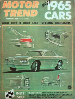 MOTOR TREND 1964 AUG - K-CODE, CYCLONE, CUDA, INDY